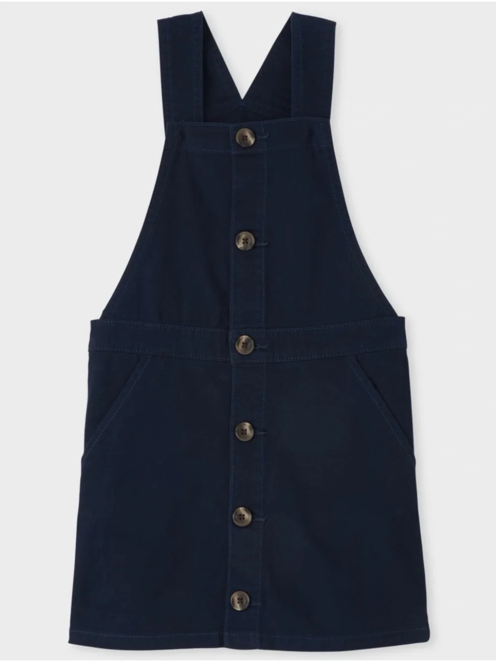 The Children's Place Navy Button-Front Overall Dress